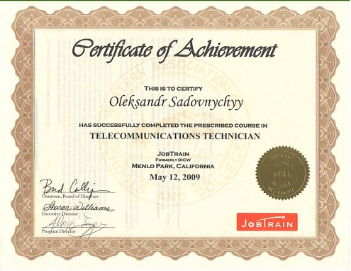 Certificate Telecommunications Technician