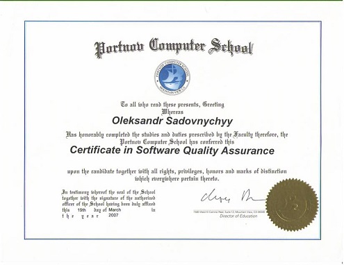 Certificate in Software Quality Assurance