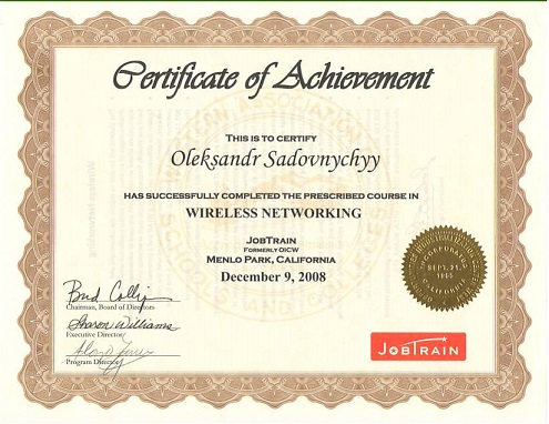 Certificate Wireless Networking